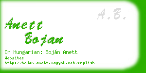 anett bojan business card